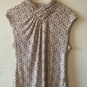 Calvin Klein‎ Beige and Black Patterned Top